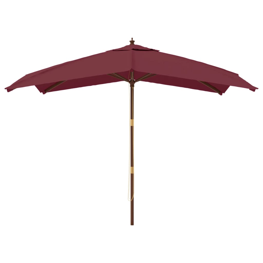 Parasol Vidaxl con poste de madera 300x300x273 cm Burdeos rojo