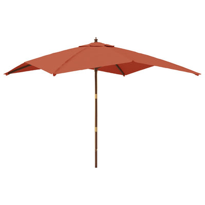 Vidaxl Parasol con polo in legno 300x300x273 cm Terracotta.