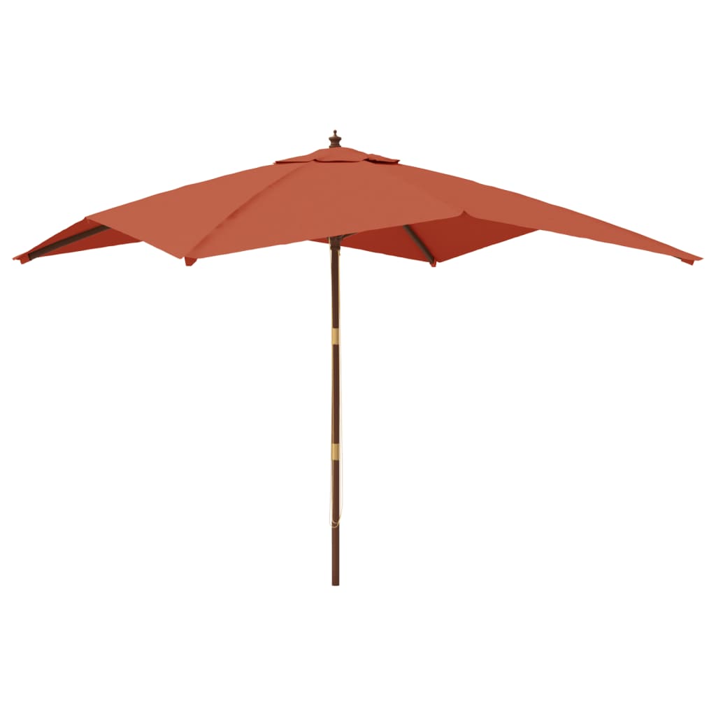 Vidaxl Parasol con polo in legno 300x300x273 cm Terracotta.