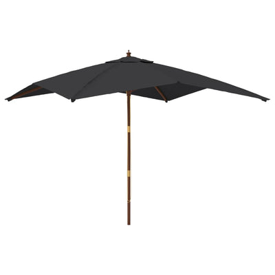 Vidaxl Parasol con palo in legno 300x300x273 cm nero