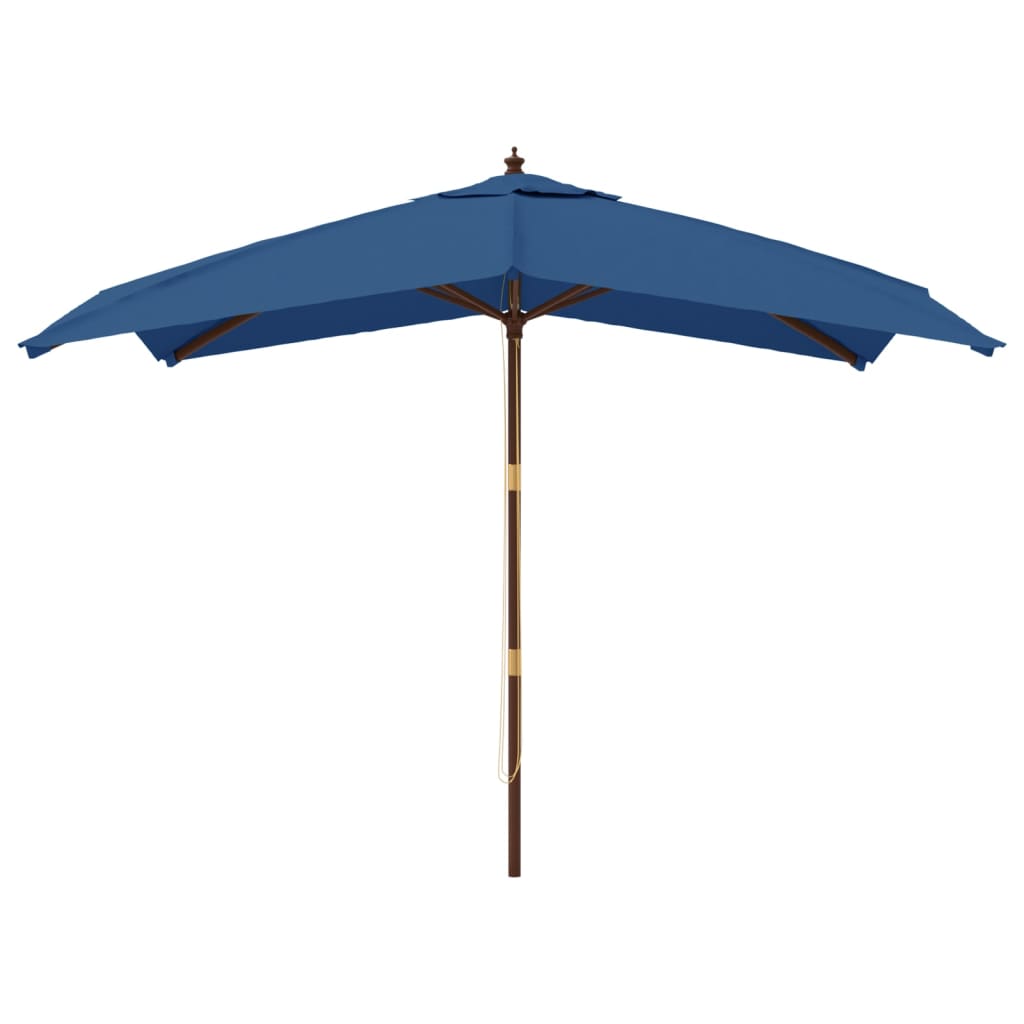 Vidaxl Parasol con palo in legno 300x300x273 cm blu azure