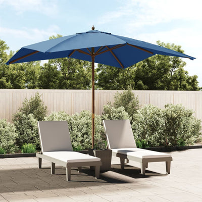 Vidaxl Parasol con palo in legno 300x300x273 cm blu azure