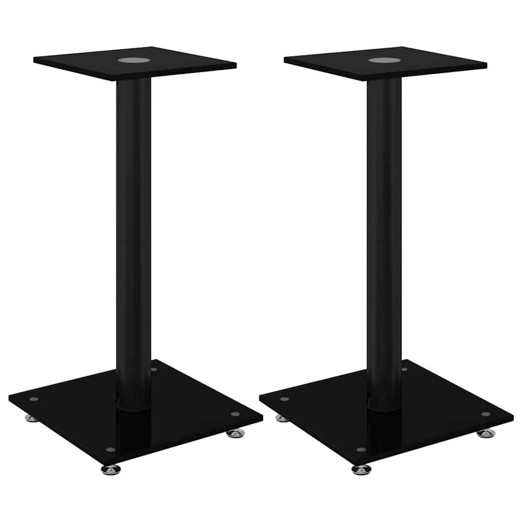 Estándares de altavoz Vidaxl 2 PCS 1 Pilar de vidrio endurecido Negro
