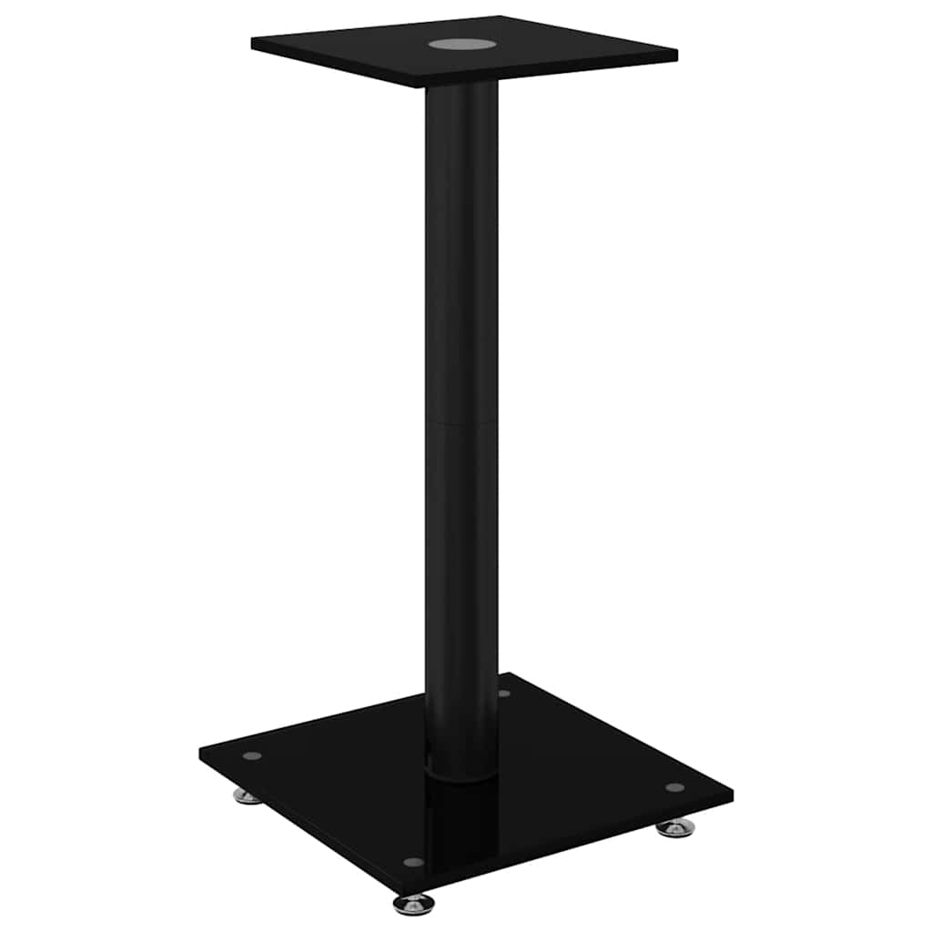 Estándares de altavoz Vidaxl 2 PCS 1 Pilar de vidrio endurecido Negro