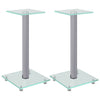 Estándares de altavoz Vidaxl 2 PCS 1 Pilar de vidrio endurecido de color plateado