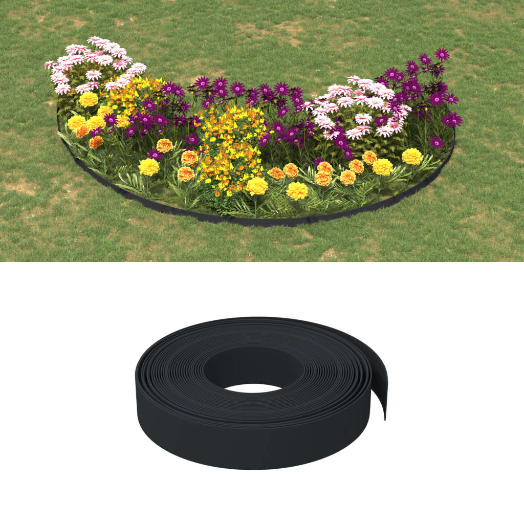 Vidaxl Límite de jardín 10 m 10 cm de polietileno negro