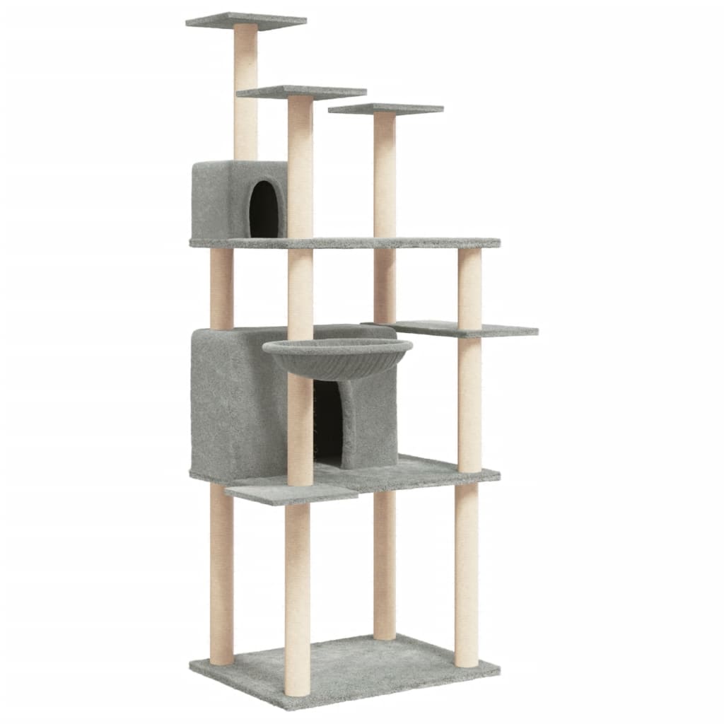 Vidaxl Cat Furniture con graffi di sisal 166 cm grigio chiaro