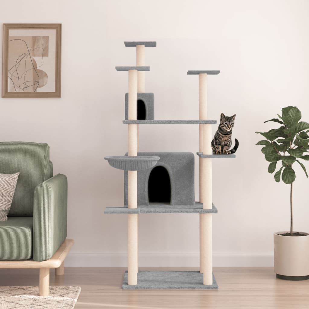 Vidaxl Cat Furniture con graffi di sisal 166 cm grigio chiaro