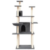 Muebles de gato de Vidaxl con postes de rascado de sisal 166 cm de gris oscuro