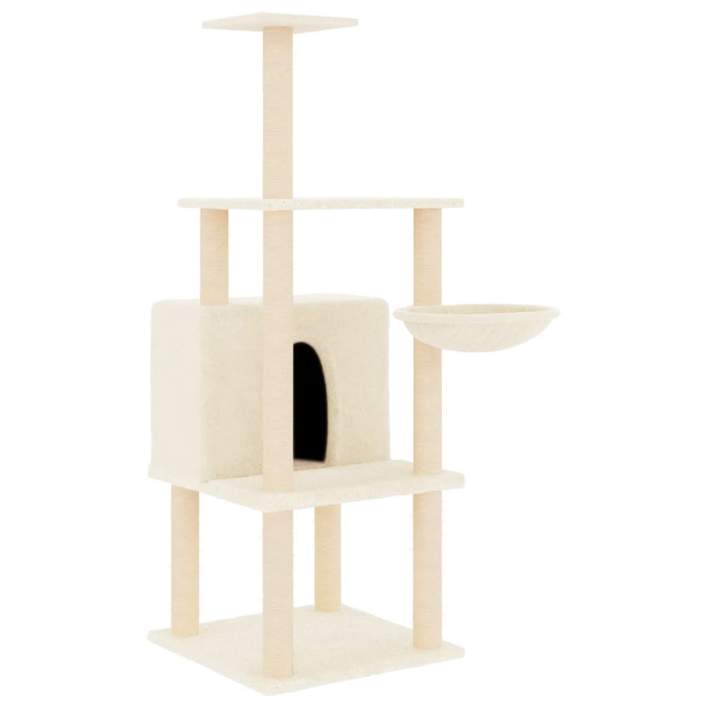 Vidaxl Cat Furniture con graffi di sisal 132 cm crema