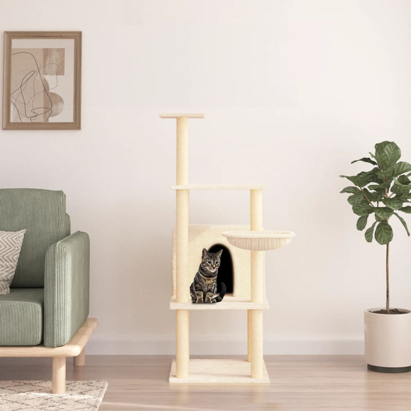 Vidaxl Cat Furniture con graffi di sisal 132 cm crema