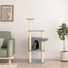 Muebles de gato de Vidaxl con postes de rascado de sisal 132 cm de gris claro