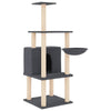 Vidaxl Cat Furniture con graffi di sisal 132 cm grigio scuro