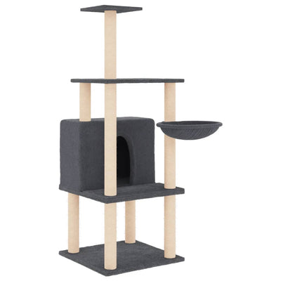 Vidaxl Cat Furniture con graffi di sisal 132 cm grigio scuro