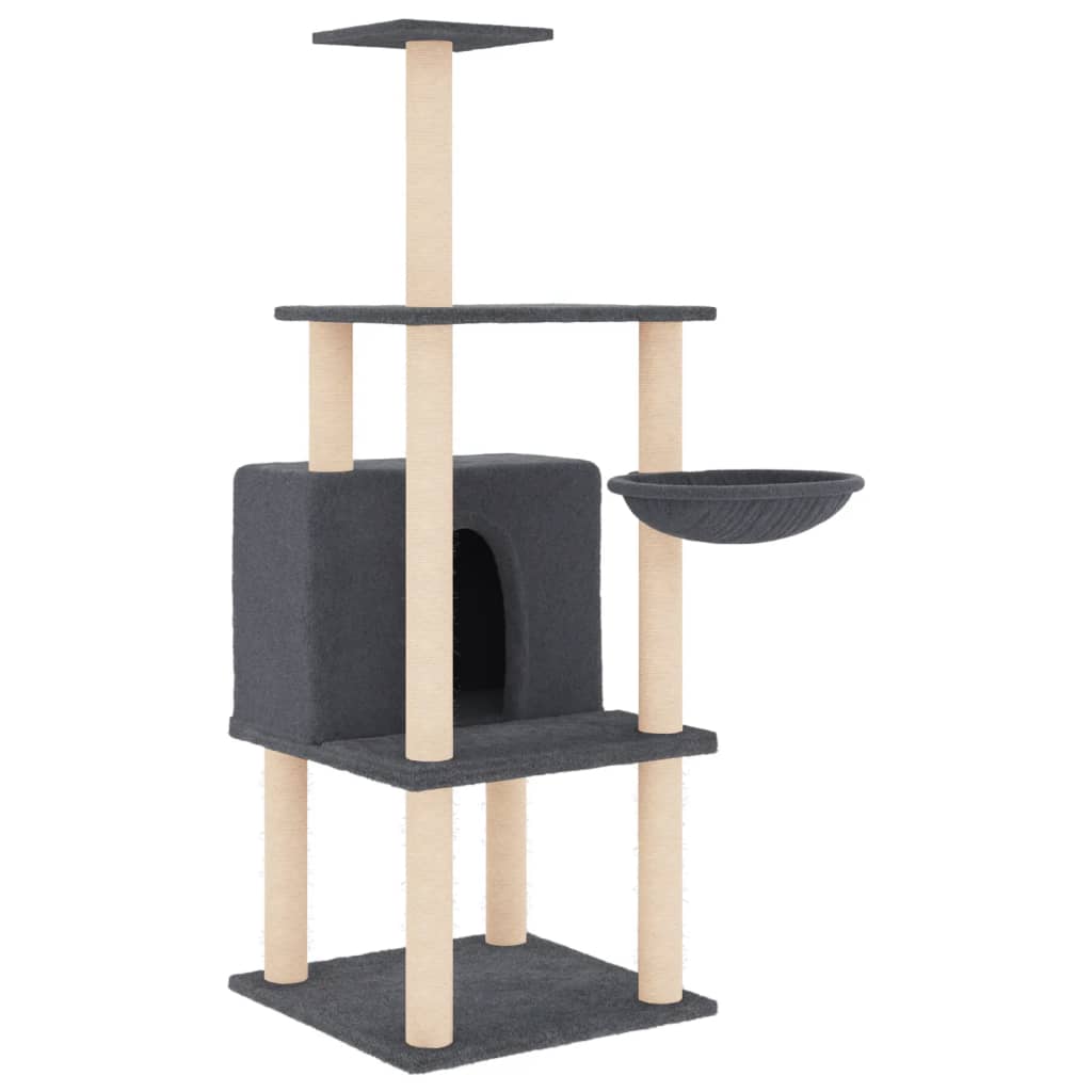 Vidaxl Cat Furniture con graffi di sisal 132 cm grigio scuro