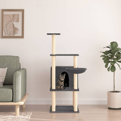 Vidaxl Cat Furniture con graffi di sisal 132 cm grigio scuro