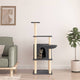 Muebles de gato de Vidaxl con postes de rascado de sisal 132 cm de gris oscuro