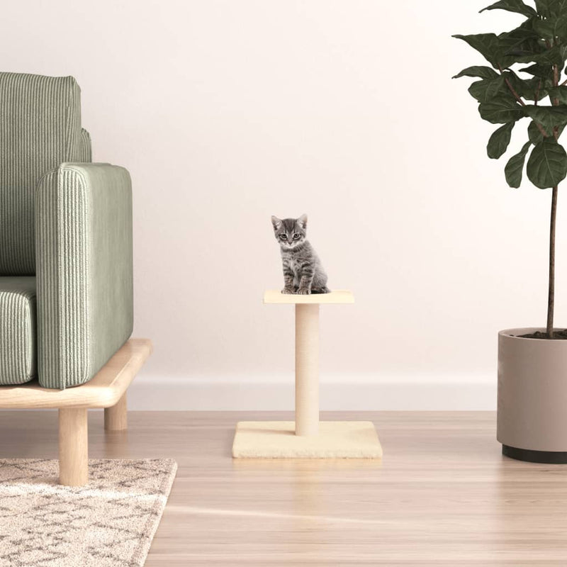 Vidaxl Scratching Post con piattaforma a 38 cm crema