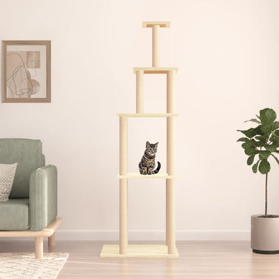 Vidaxl Cat Furniture con graffi di sisal a 183 cm crema