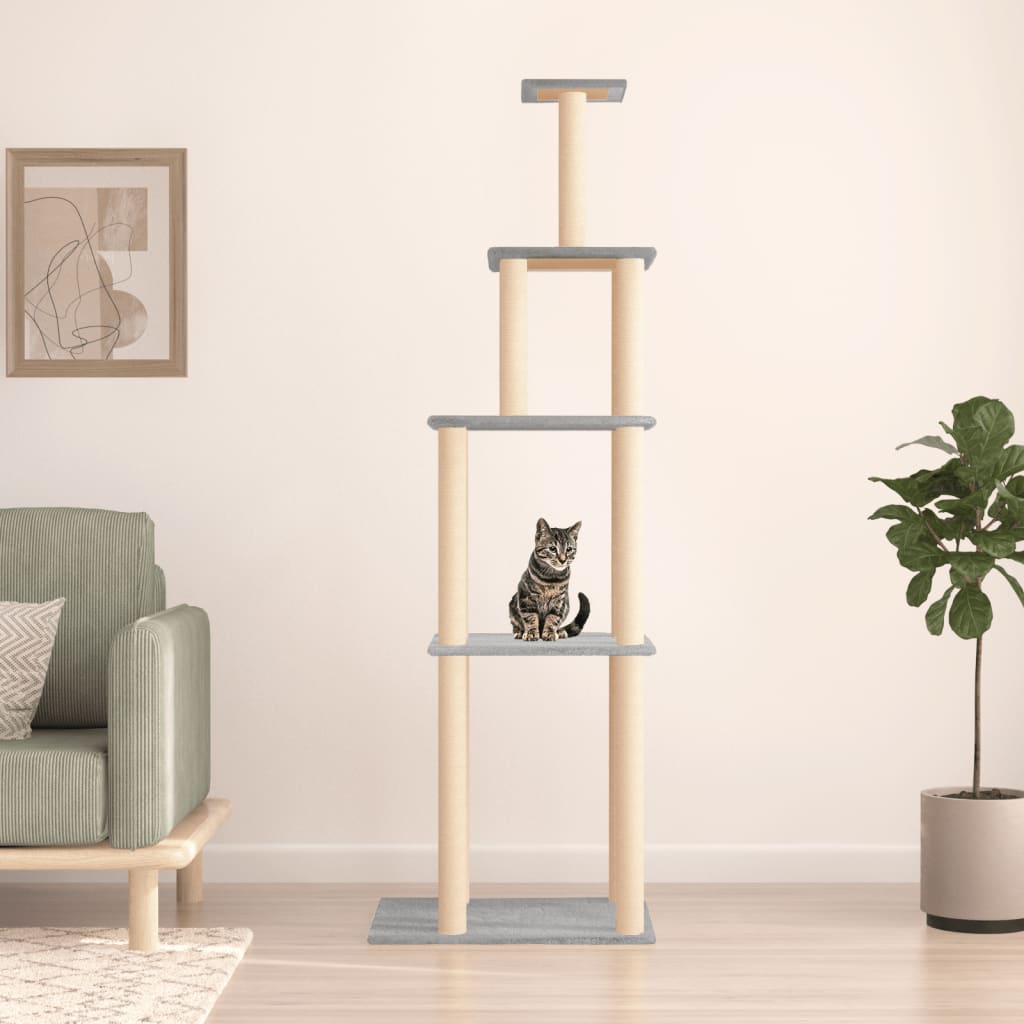 Vidaxl Cat Furniture con graffi di sisal 183 cm grigio chiaro