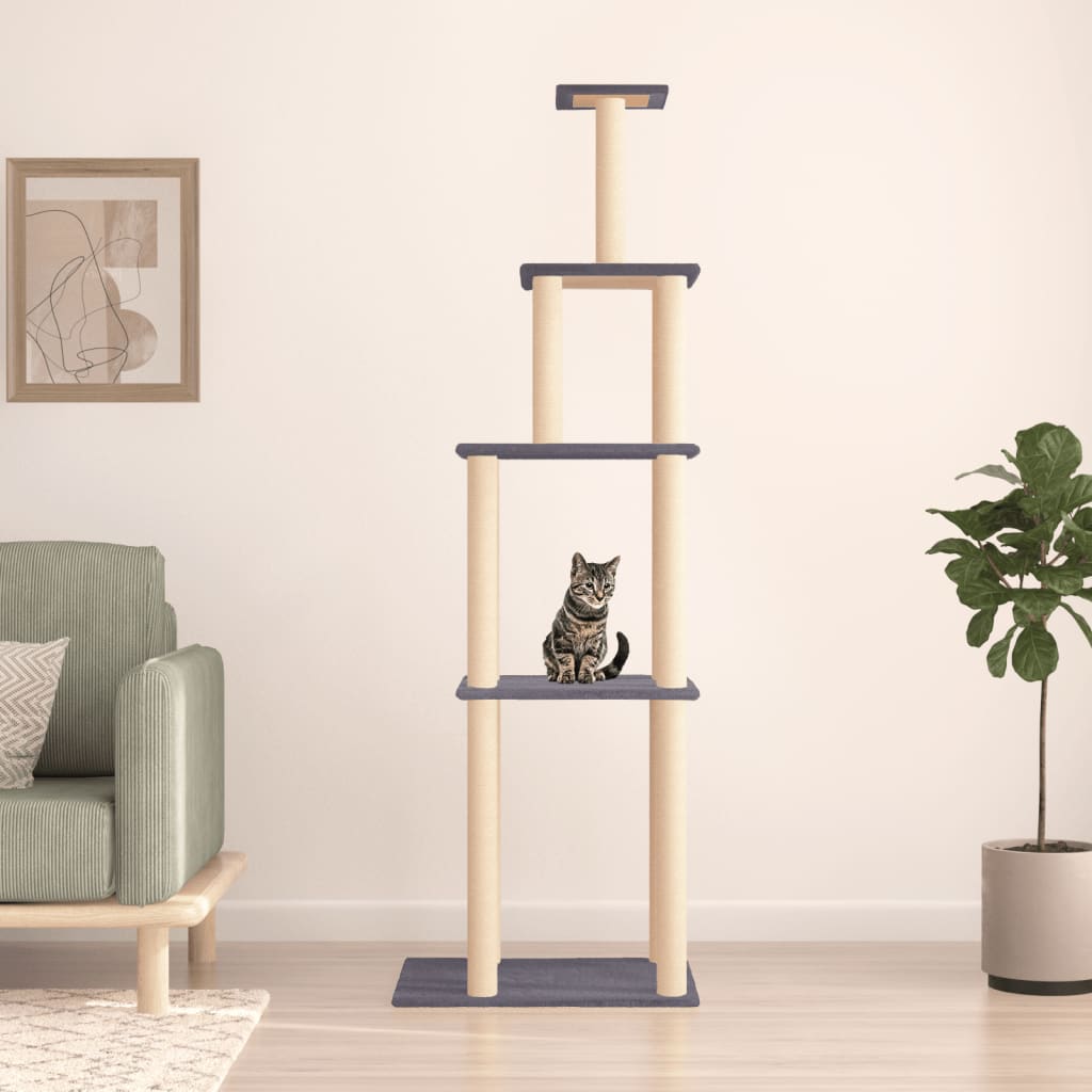 Vidaxl Cat Furniture con graffi di sisal 183 cm grigio scuro