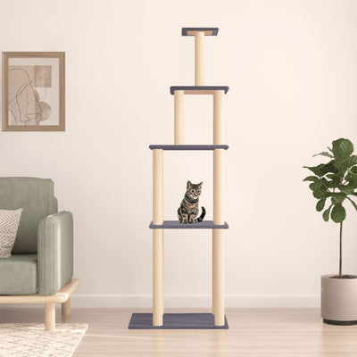 Vidaxl Cat Furniture con graffi di sisal 183 cm grigio scuro
