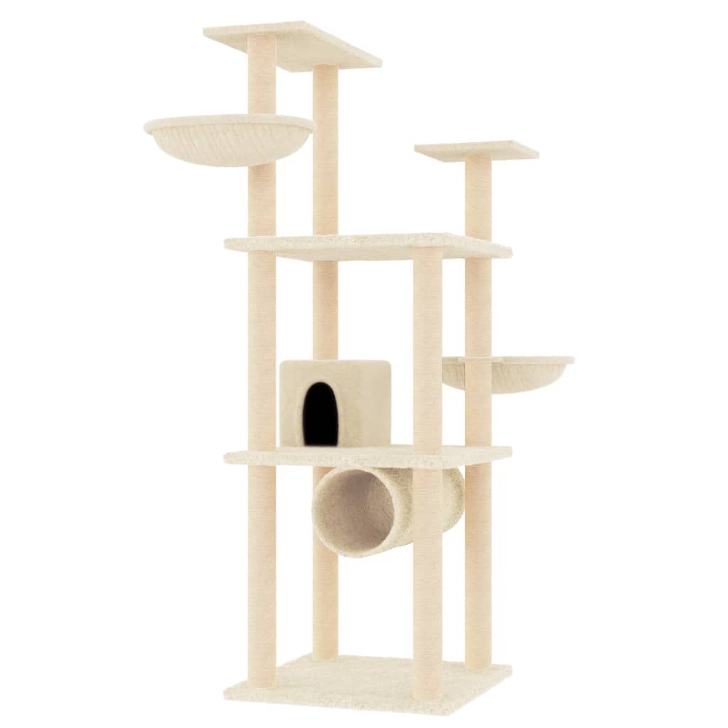 Vidaxl Cat Furniture con graffi di sisal 141 cm crema
