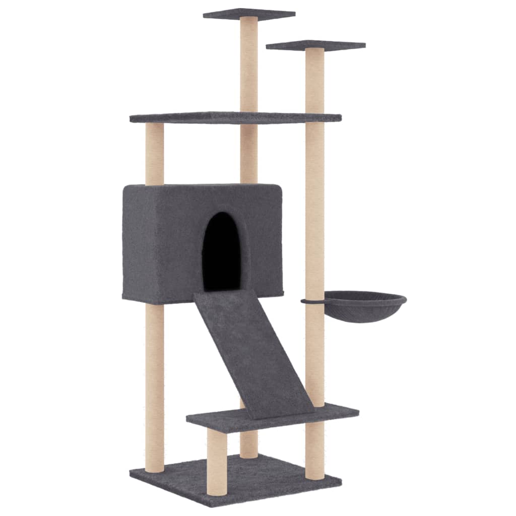 Vidaxl Cat Furniture con graffi di sisal 153 cm grigio scuro