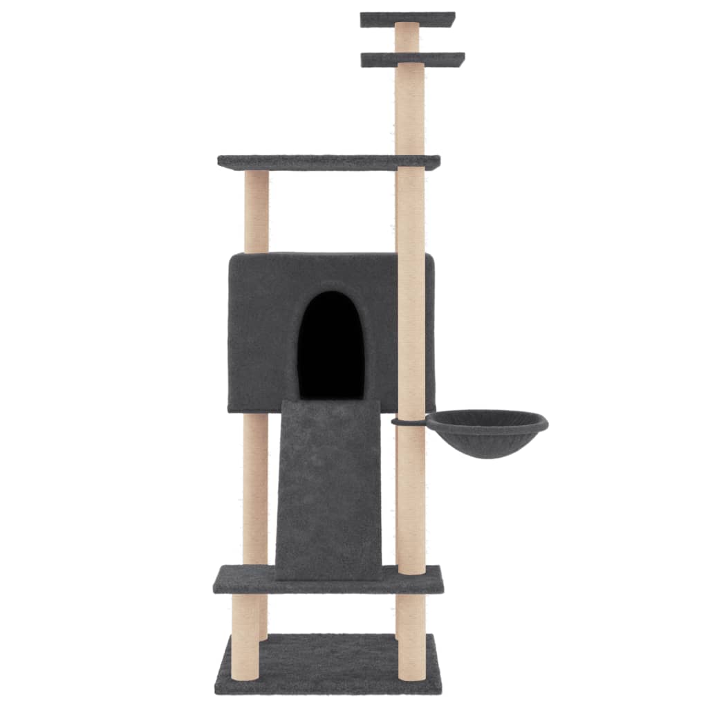 Vidaxl Cat Furniture con graffi di sisal 153 cm grigio scuro