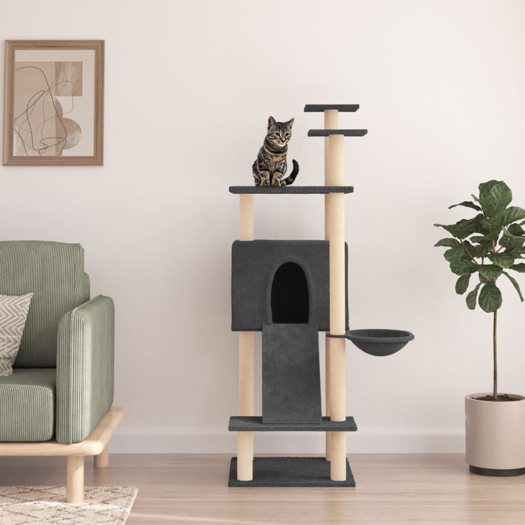 Vidaxl Cat Furniture con graffi di sisal 153 cm grigio scuro