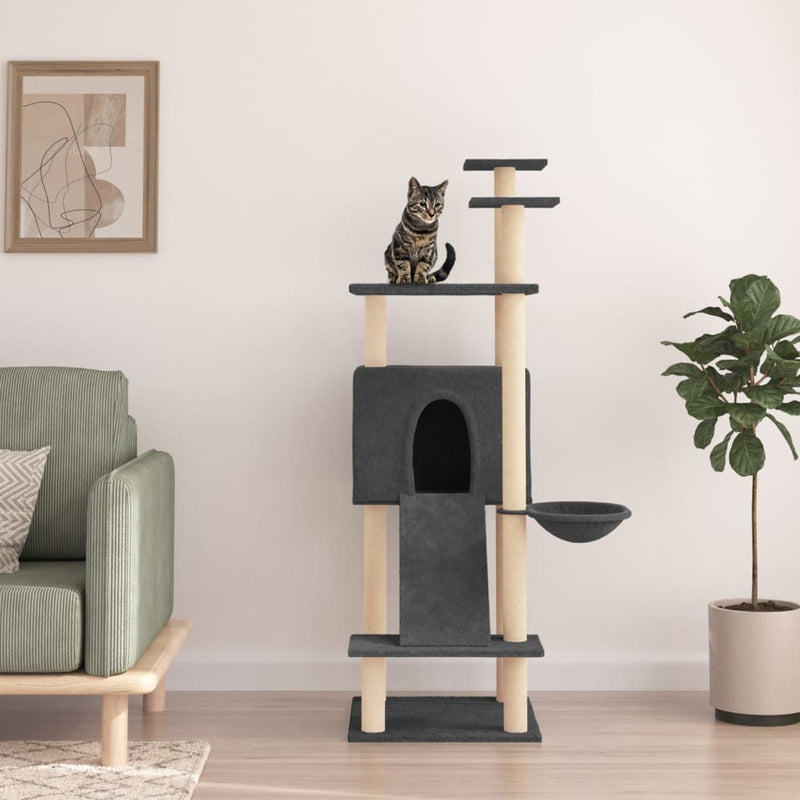 Vidaxl Cat Furniture con graffi di sisal 153 cm grigio scuro