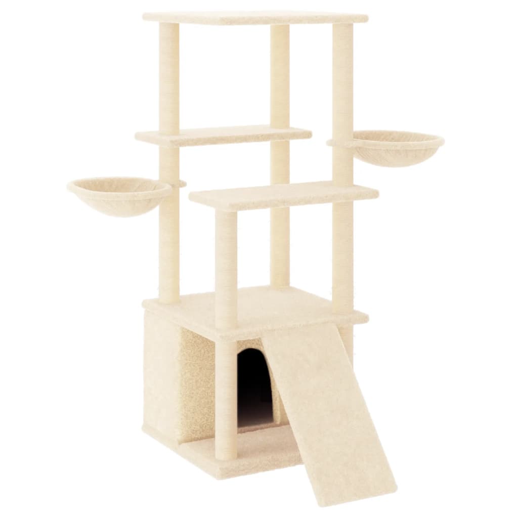 Vidaxl Cat Furniture con graffi di sisal 133 cm crema
