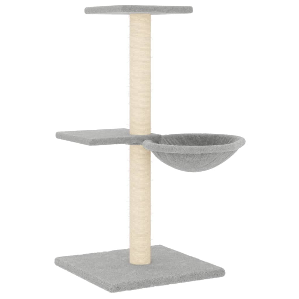 Muebles de gato de Vidaxl con postes de rascado de sisal 72 cm de gris claro