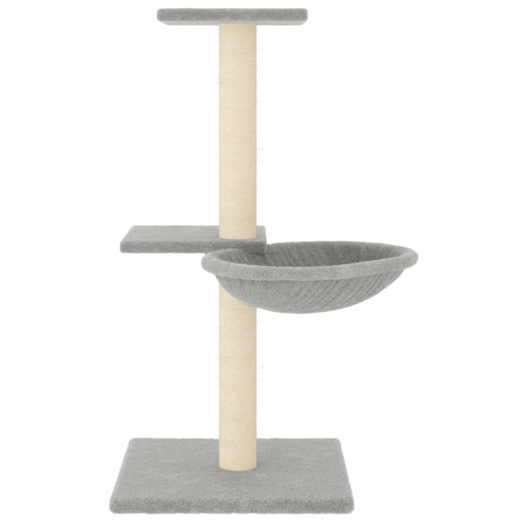 Muebles de gato de Vidaxl con postes de rascado de sisal 72 cm de gris claro