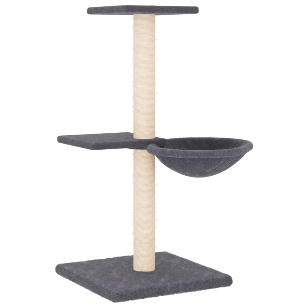 Muebles de gato de Vidaxl con postes de rascado de sisal 72 cm de gris oscuro