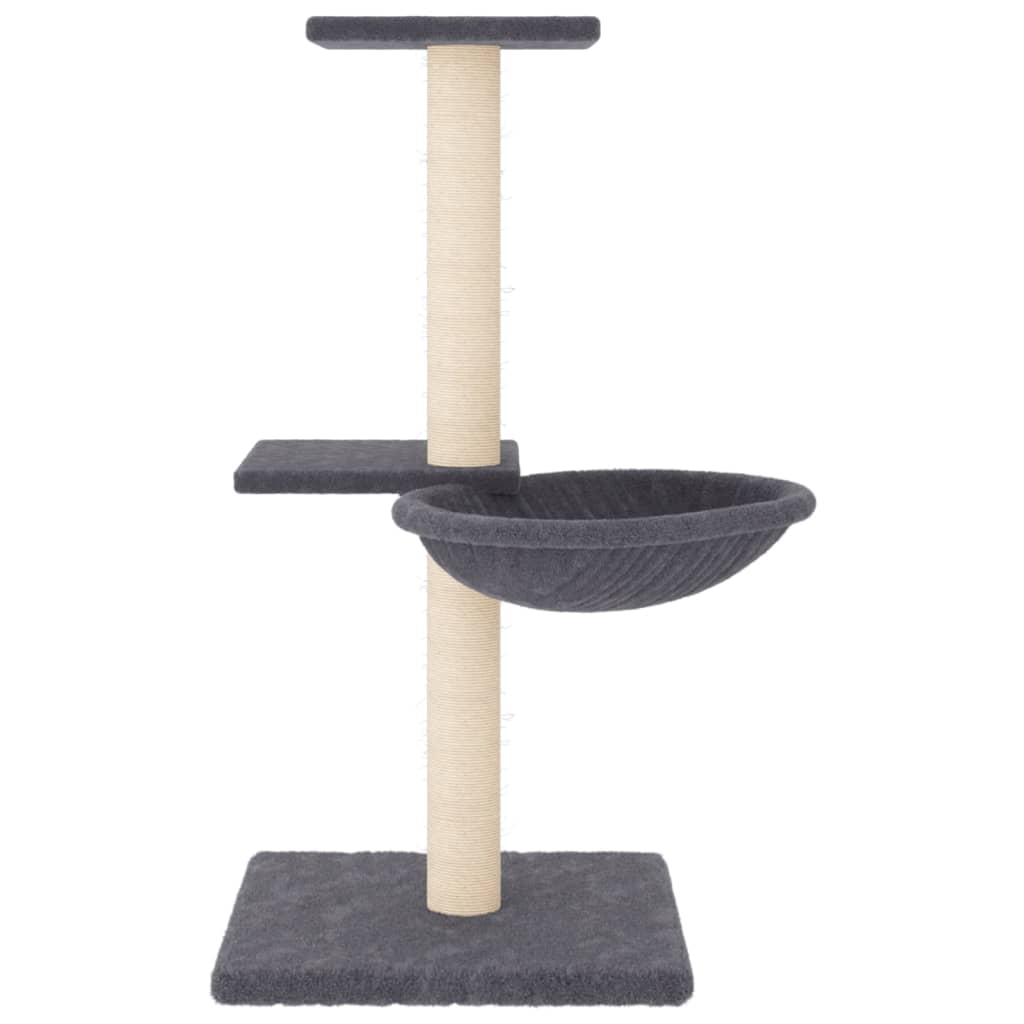 Muebles de gato de Vidaxl con postes de rascado de sisal 72 cm de gris oscuro