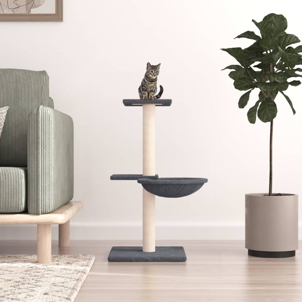 Muebles de gato de Vidaxl con postes de rascado de sisal 72 cm de gris oscuro