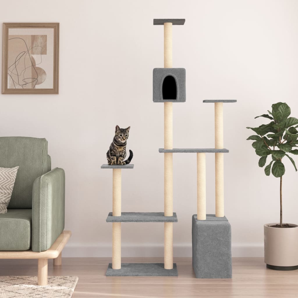Vidaxl Cat Furniture con graffi di sisal 180 cm grigio chiaro