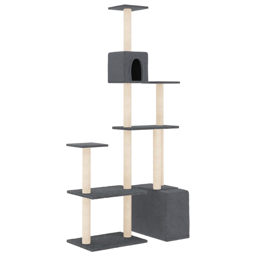Vidaxl Cat Furniture con graffi di sisal 180 cm grigio scuro