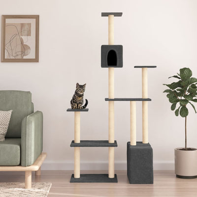 Vidaxl Cat Furniture con graffi di sisal 180 cm grigio scuro