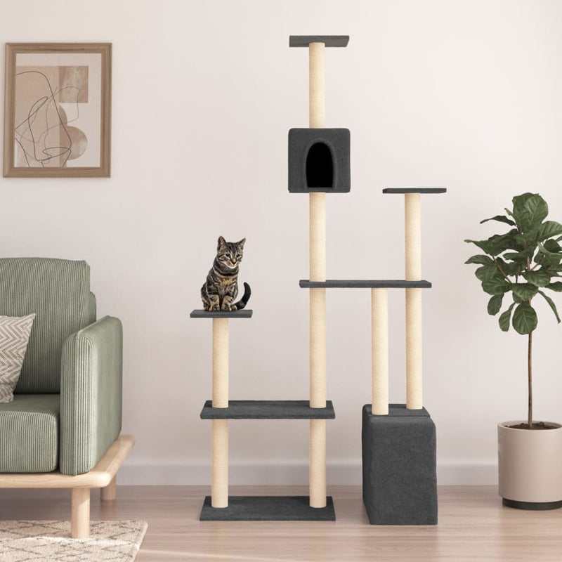 Vidaxl Cat Furniture con graffi di sisal 180 cm grigio scuro