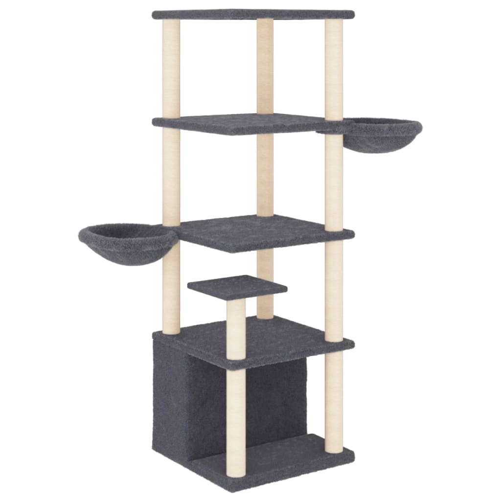 Vidaxl Cat Furniture con graffi di sisal 147 cm grigio scuro
