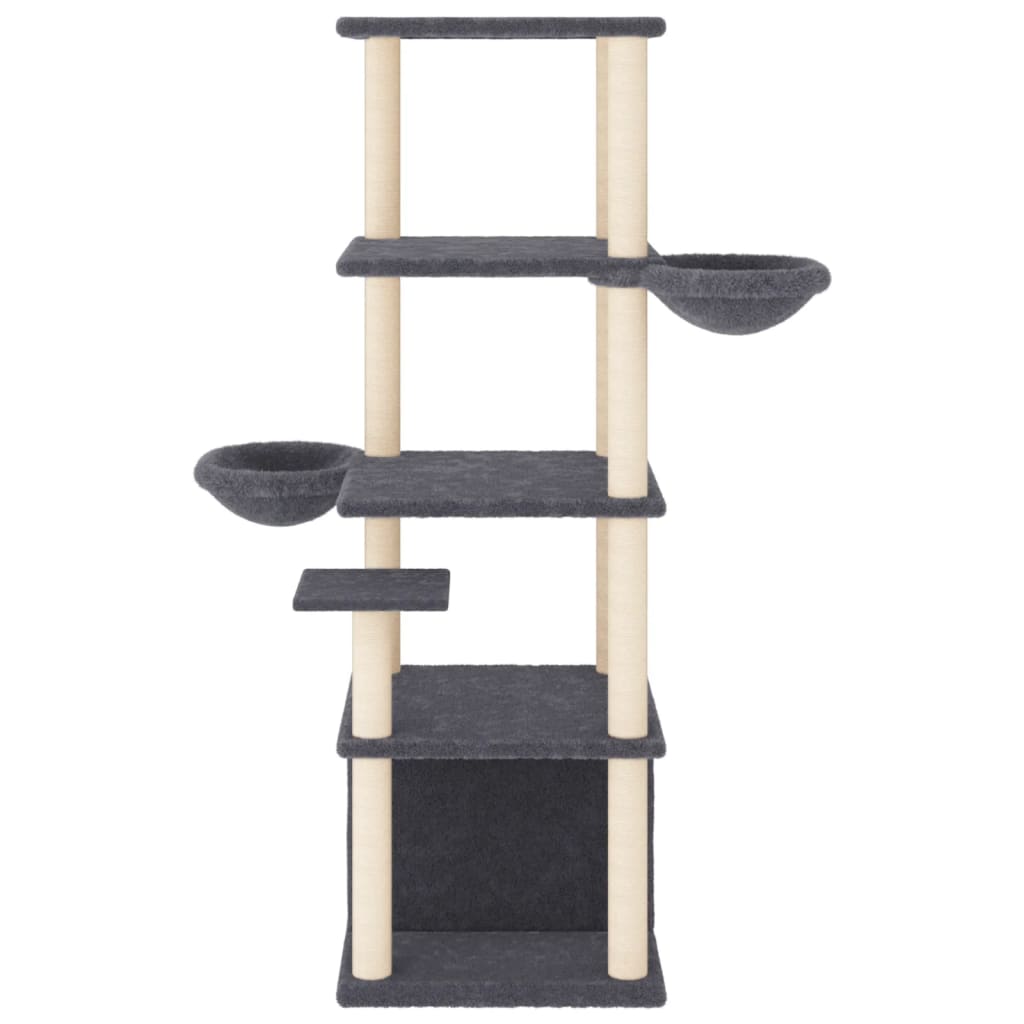 Vidaxl Cat Furniture con graffi di sisal 147 cm grigio scuro