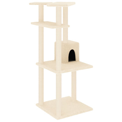 Muebles de gato de Vidaxl con postes de rascado de sisal 123 cm de crema