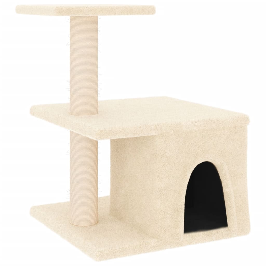 VidaXL Kattenmeubel met sisal krabpalen 48 cm crèmekleurig