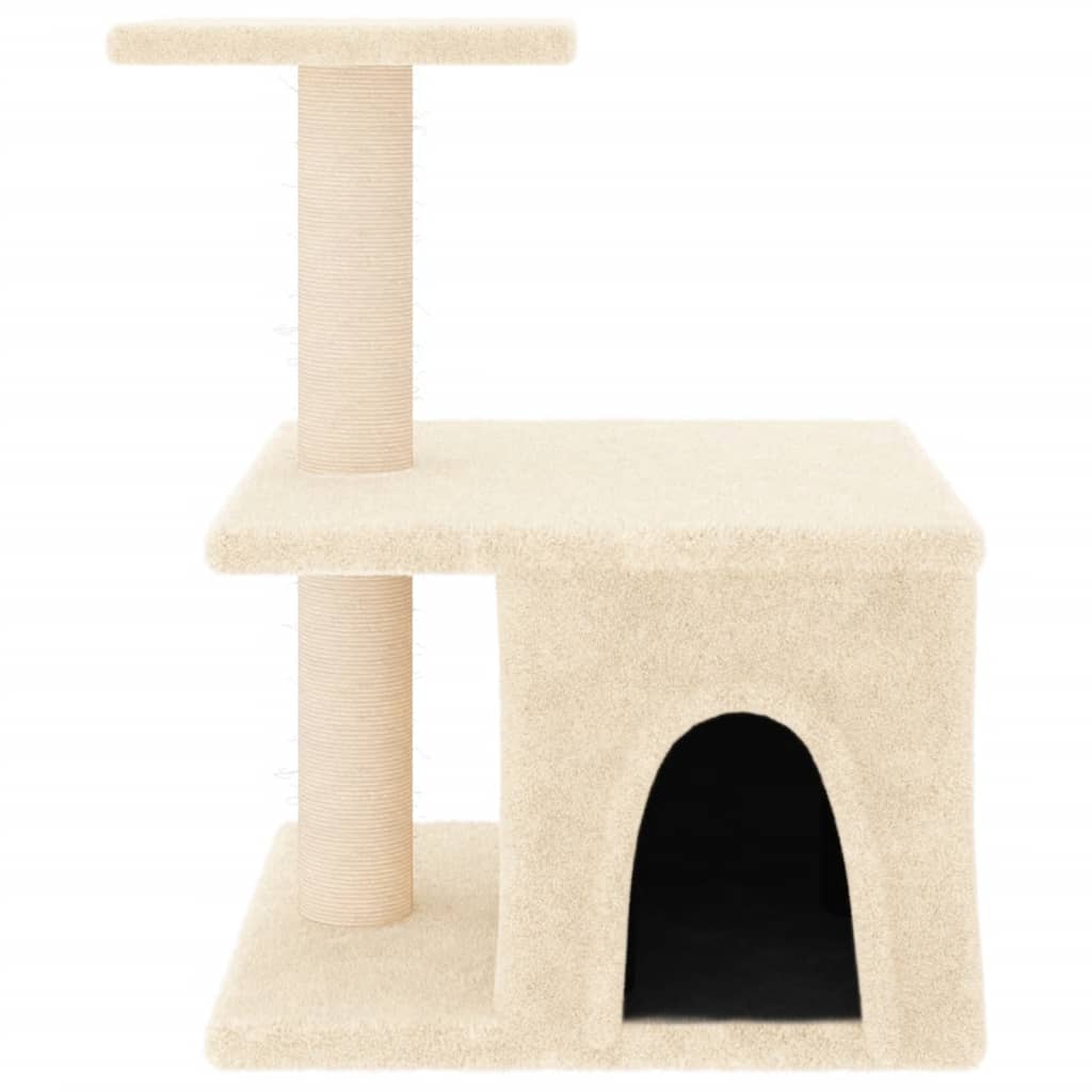 VidaXL Kattenmeubel met sisal krabpalen 48 cm crèmekleurig