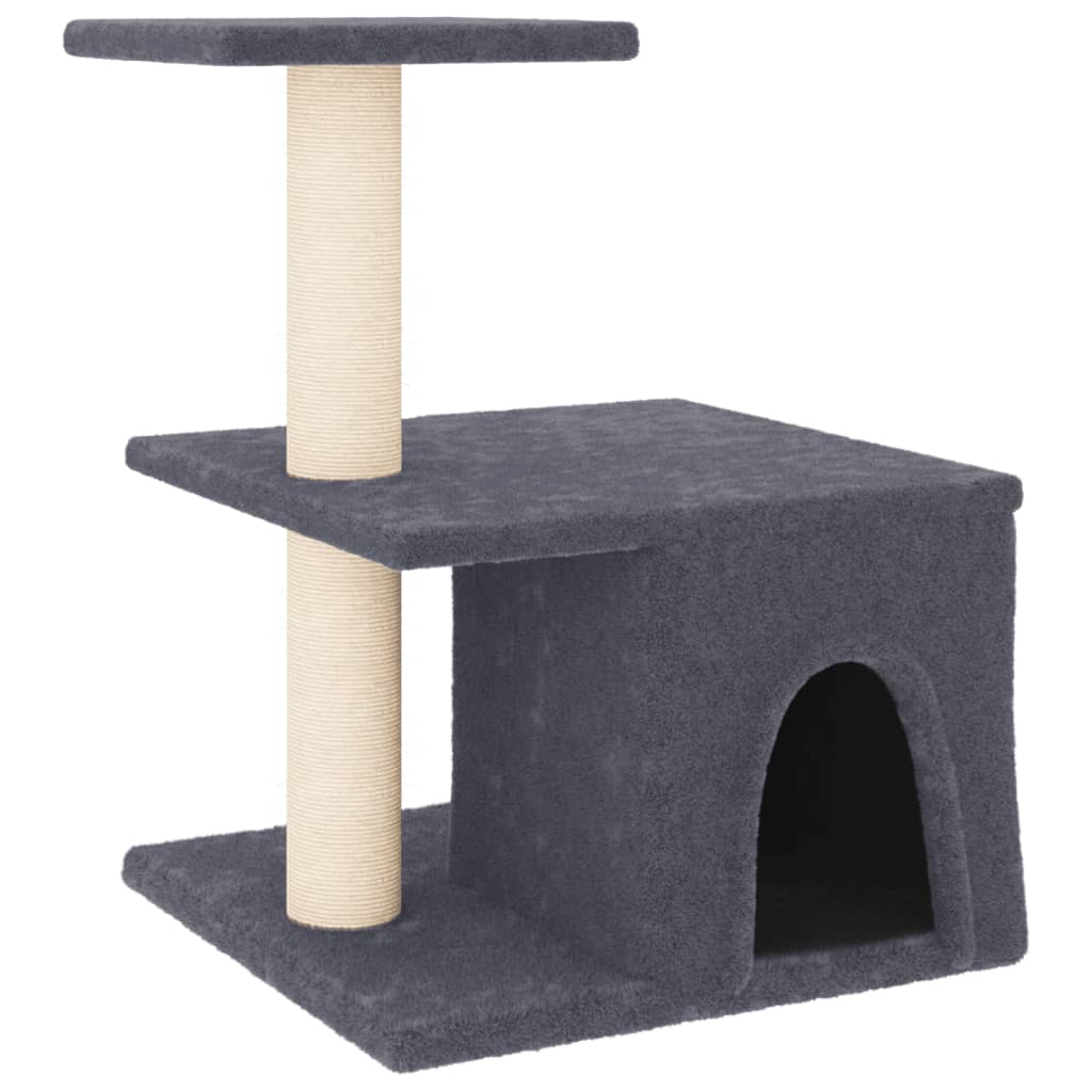 Muebles de gato de Vidaxl con postes de rascado de sisal 48 cm de gris oscuro