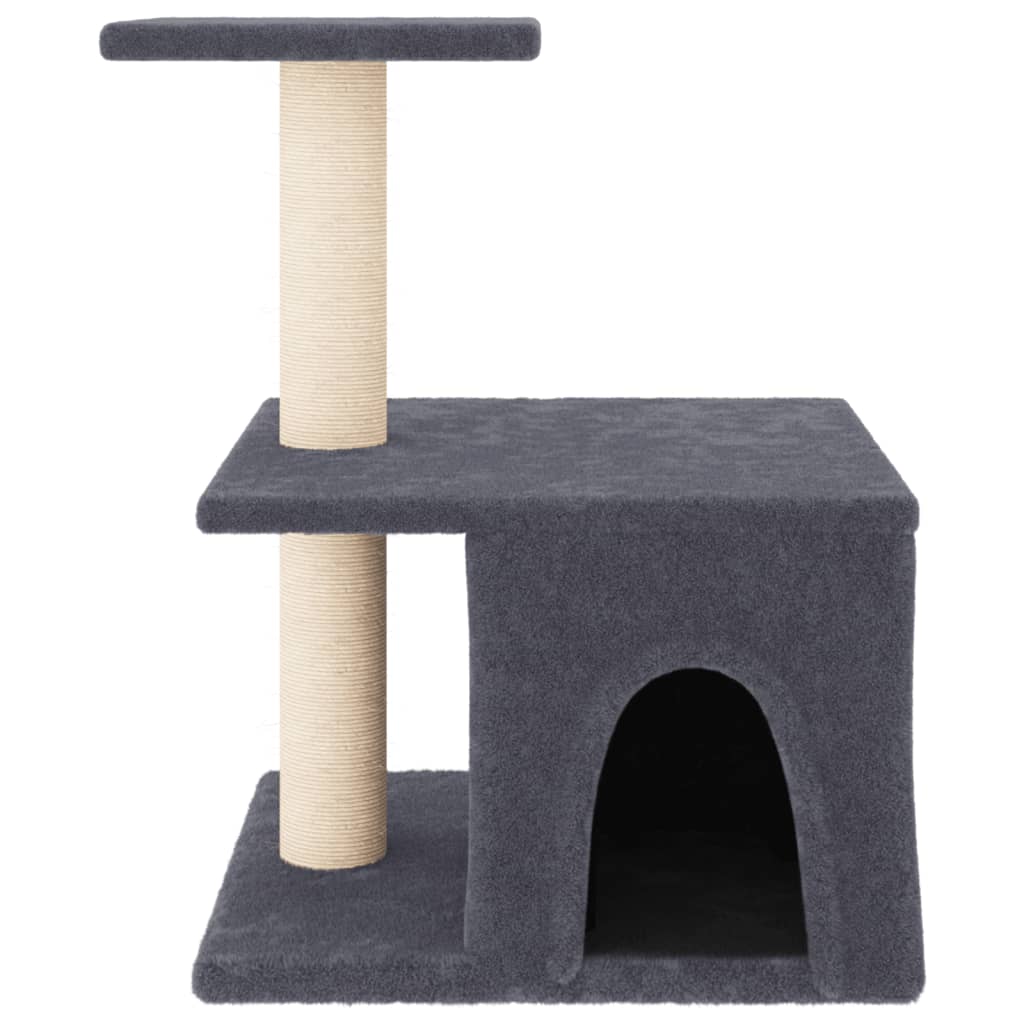 Muebles de gato de Vidaxl con postes de rascado de sisal 48 cm de gris oscuro