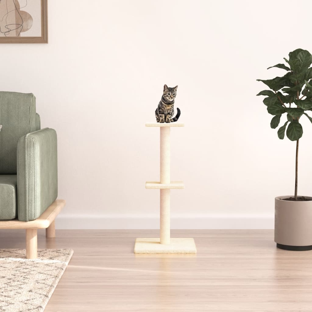 Muebles de gato de Vidaxl con postes de rascado de sisal 73 cm de crema