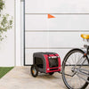 VidaXL remolque bicicleta para perros tela oxford y hierro rojo y gris